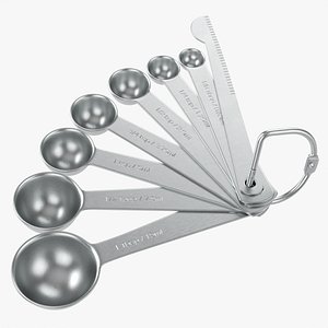 Measuring spoons 8-set 3D model