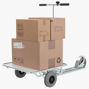 Warehouse Scooter With Packages 3D model
