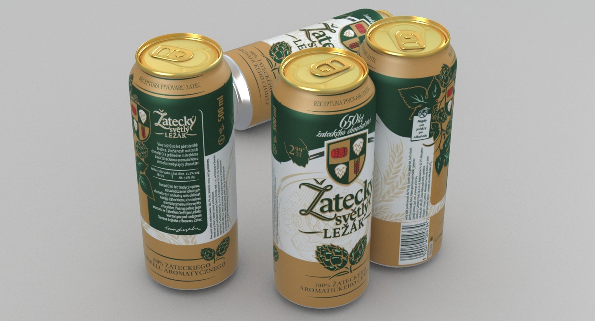 Beer Zatecky Svetly Lezak 3d Model