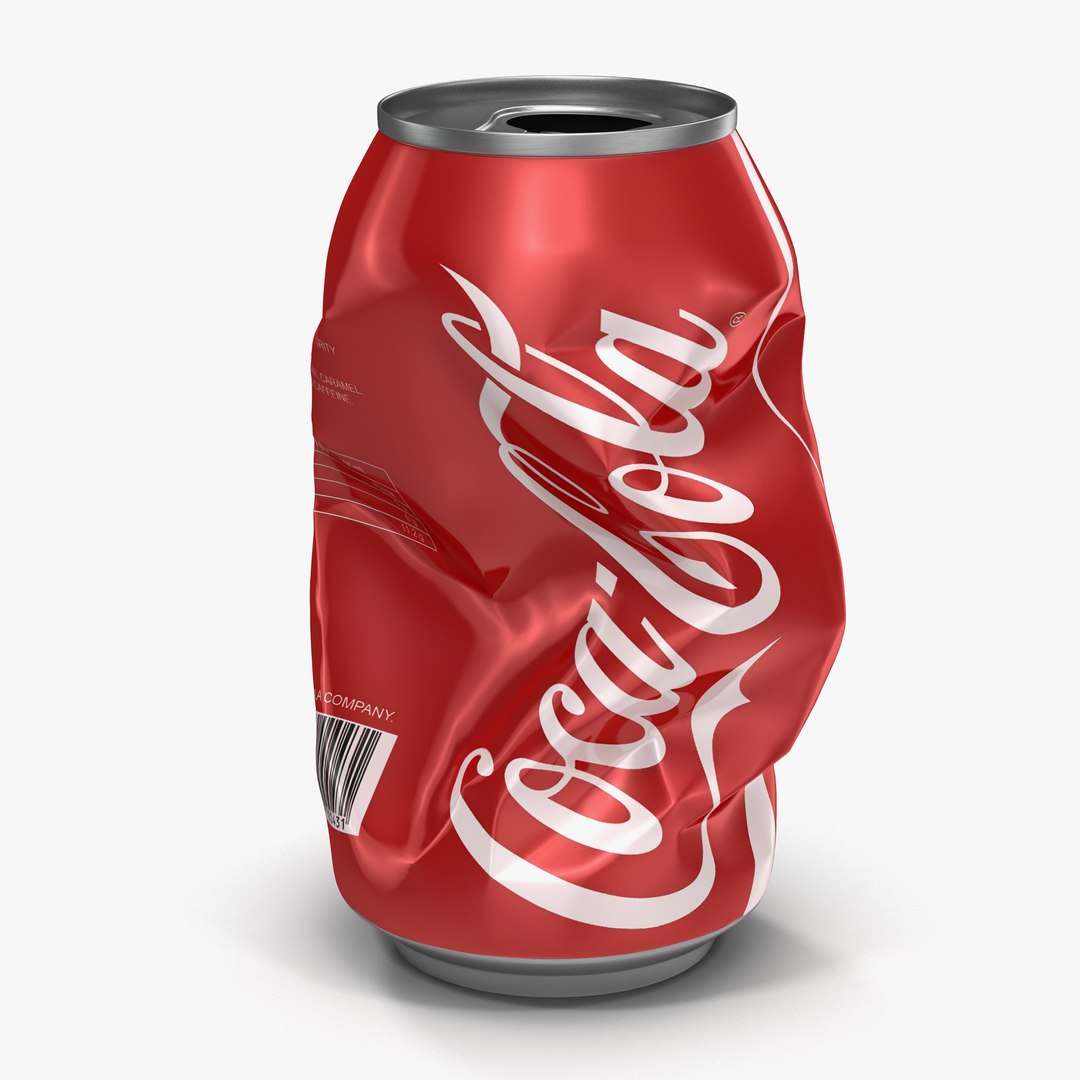 Crushed Soda Can Coca Cola 3D model preview