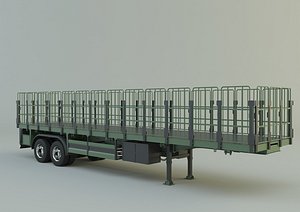3D truck trailer 3 model