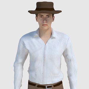 3D model ready cowboy character -