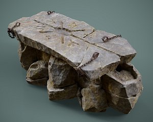 3D Sacrificial Stone Altar PBR model