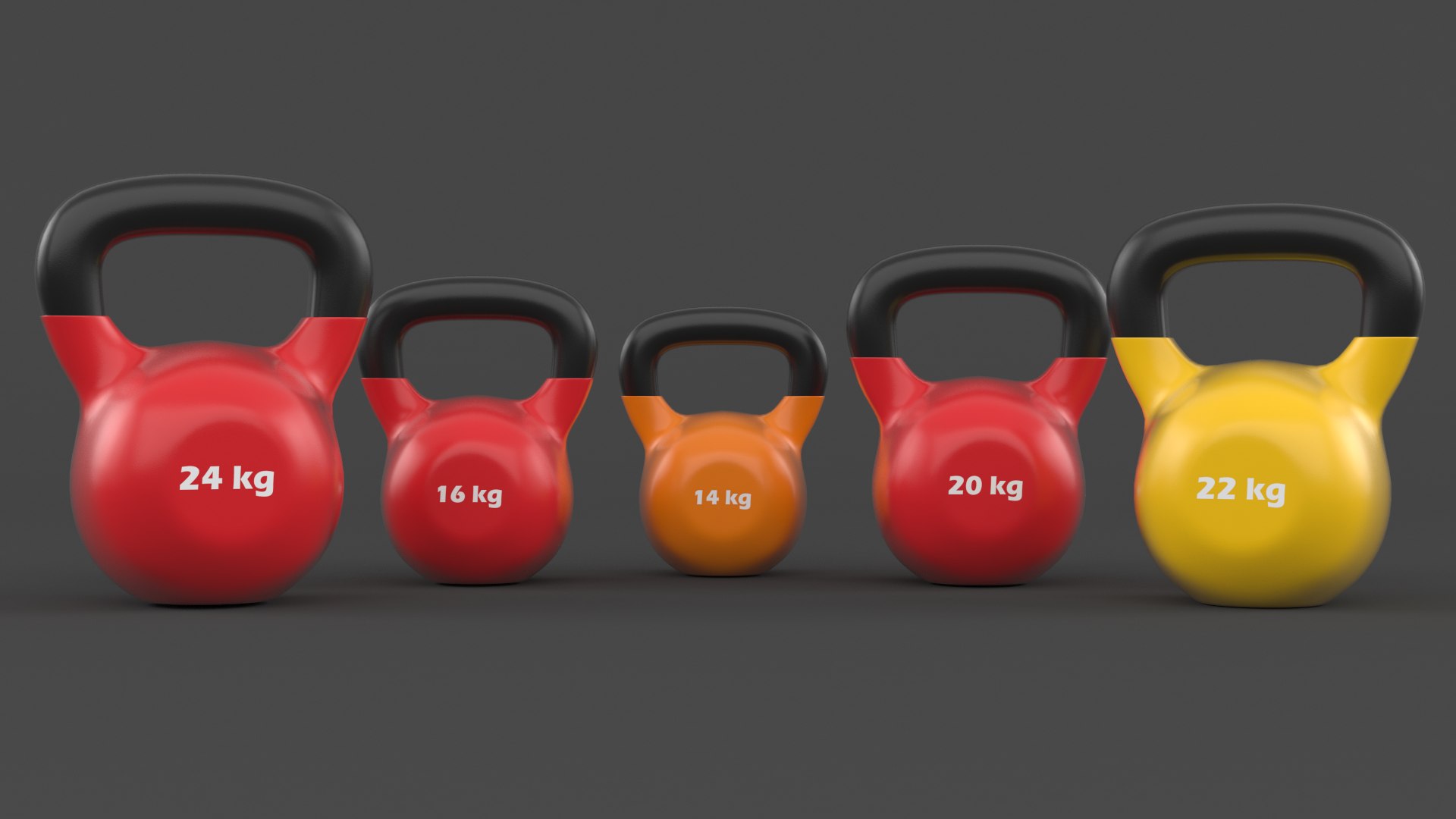 Kettlebell Set Model TurboSquid 2022160