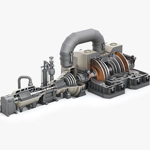 Steam turbine generator 3D model