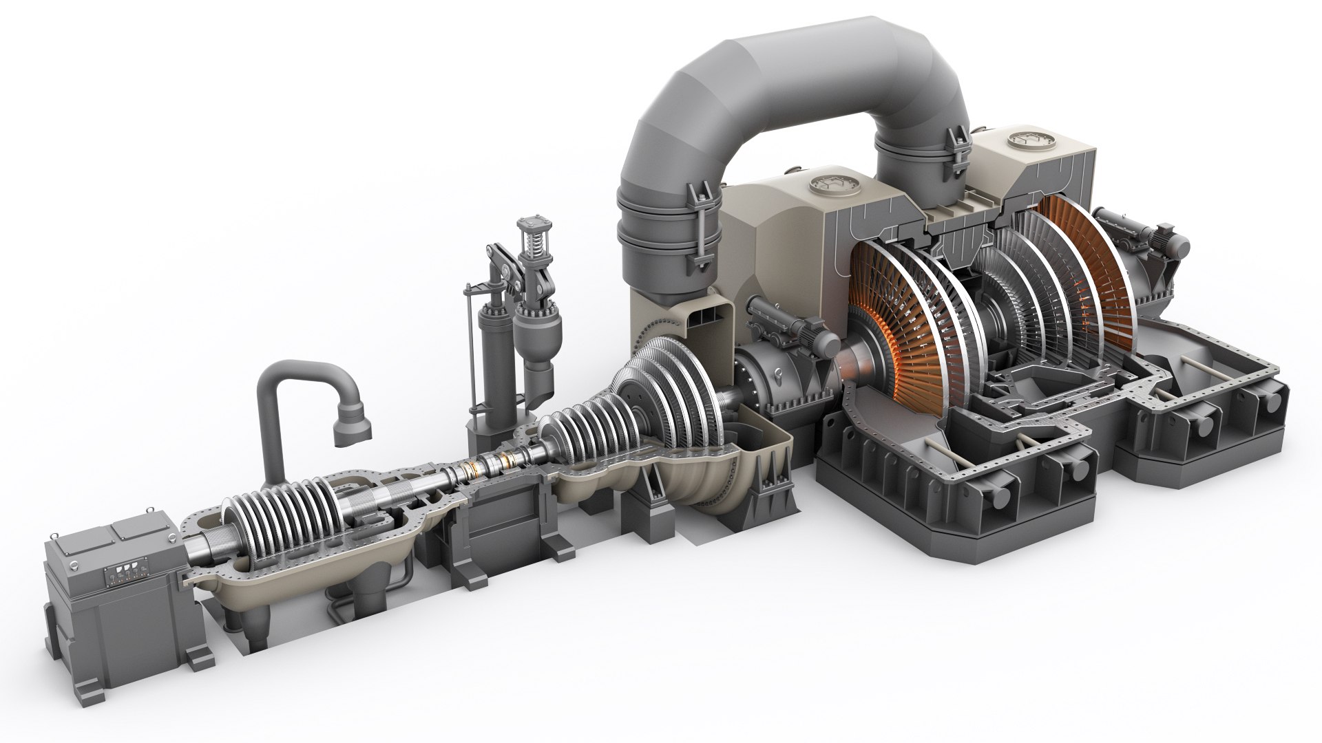 Steam turbine generator 3D model - TurboSquid 1818753