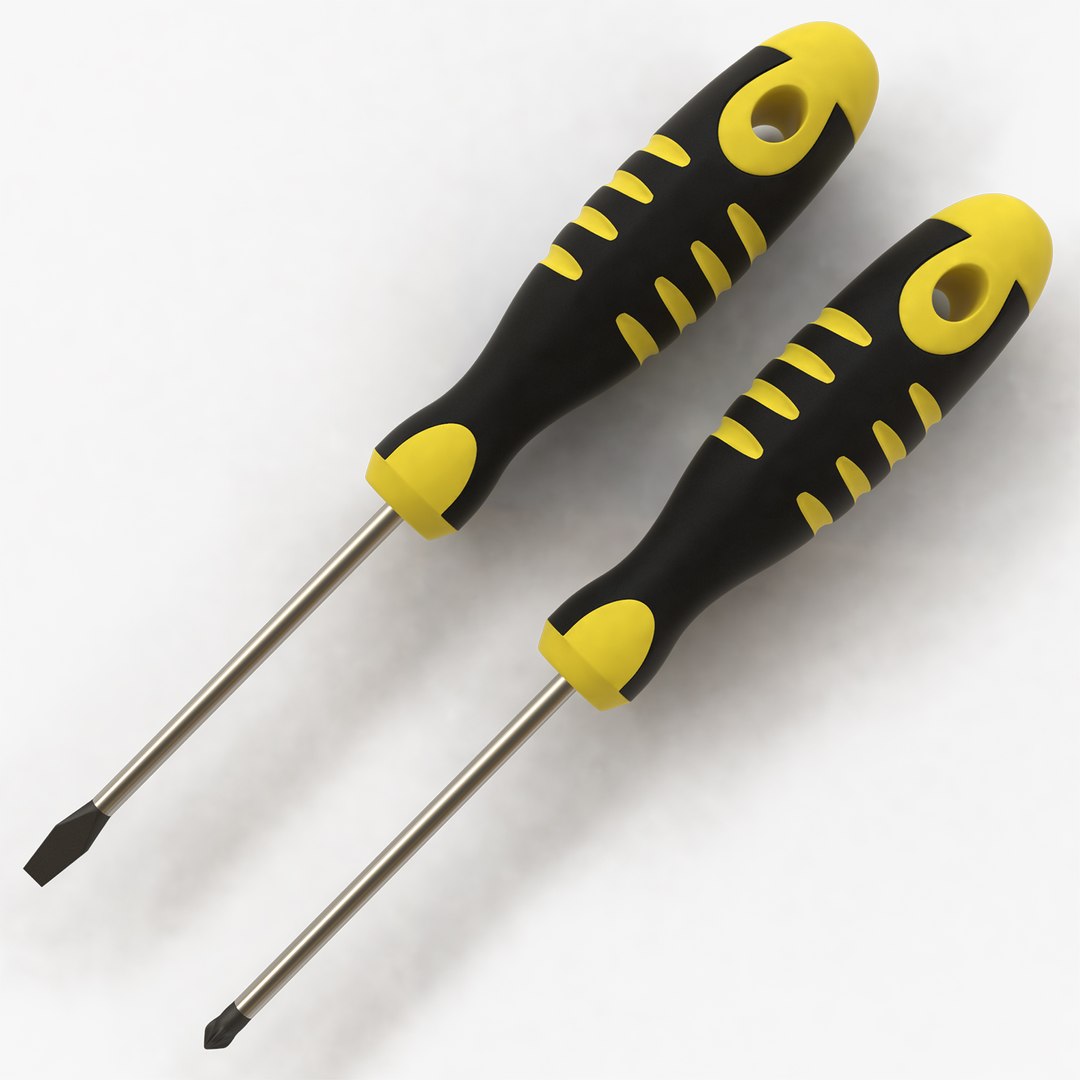 Screwdrivers Flathead Phillips 3d Obj