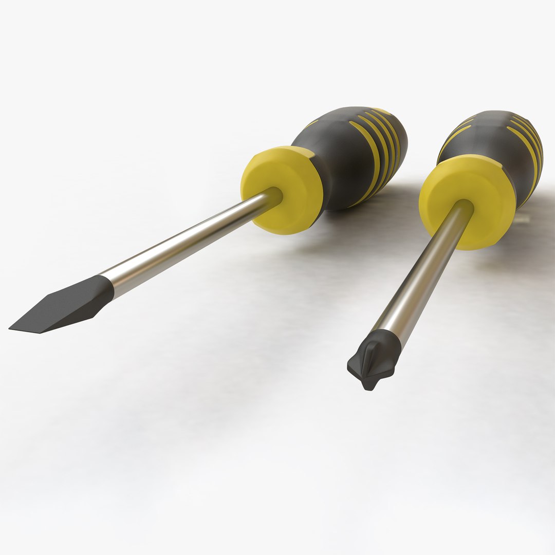 Screwdrivers Flathead Phillips 3d Obj