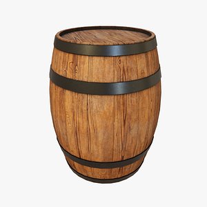 3D Wooden Barrel - Game Ready model