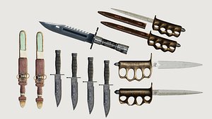 3D Stylized Knife And Dagger Pack 45 Game Ready Melee Weapons model