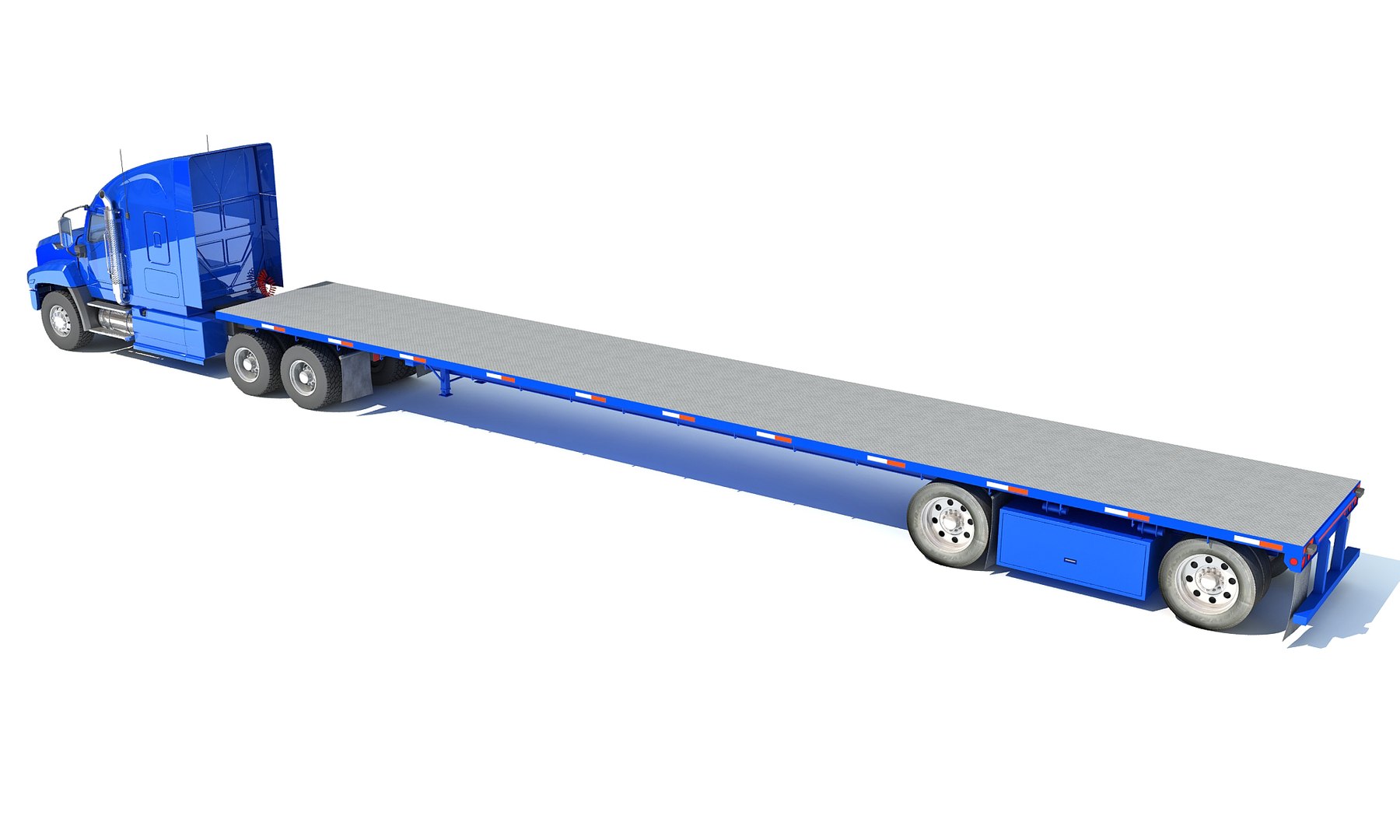 Truck Flatbed Trailer 3D Model - TurboSquid 1393187