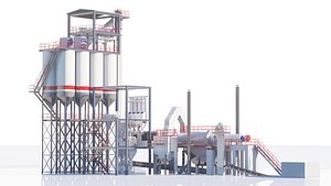 Dry mortar mix plant 3D Model
