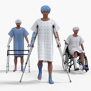 3D Patient Pack Rigged low-poly 3d model