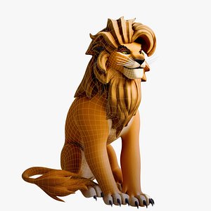 3D Stylized Golden Lion