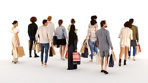 3D People with hand luggage