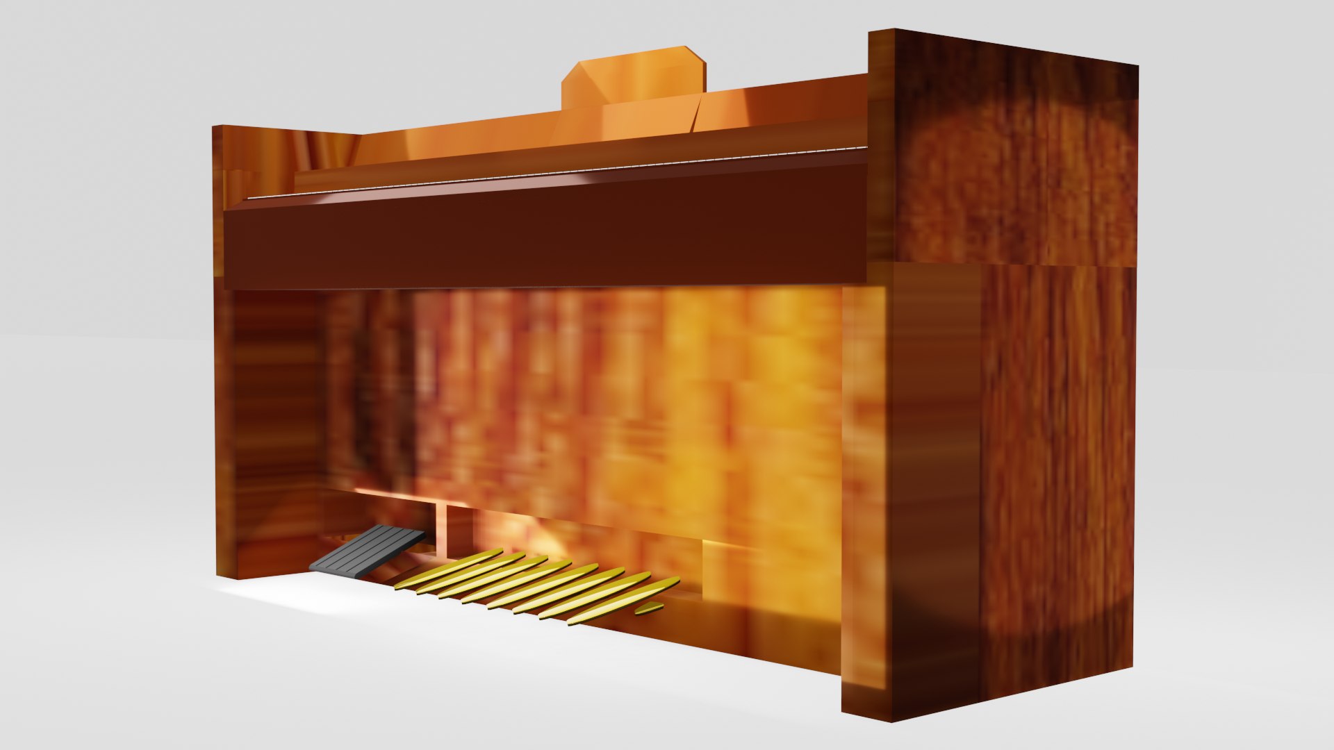 3D Classic Pipe Organ Instrumental With Glossy Wooden Material ...