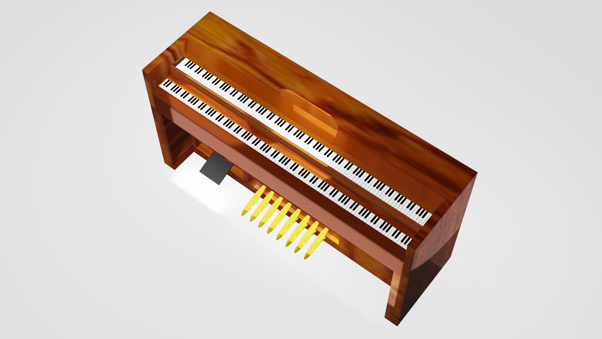 3D Classic Pipe Organ Instrumental With Glossy Wooden Material ...
