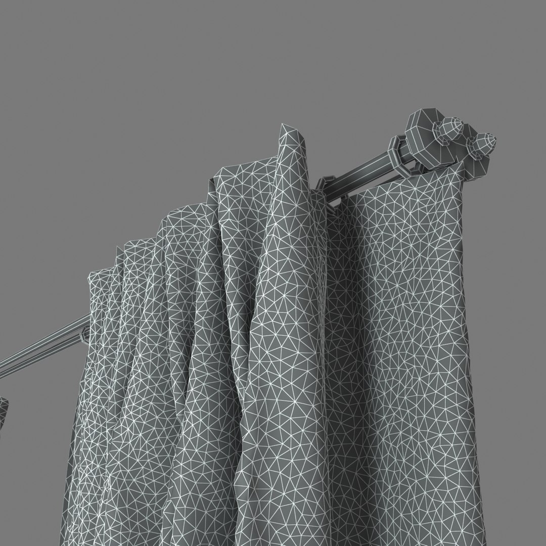 Curtains Double Pinch Pleat 3d Model