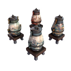 3D Japanese Vase V1 model