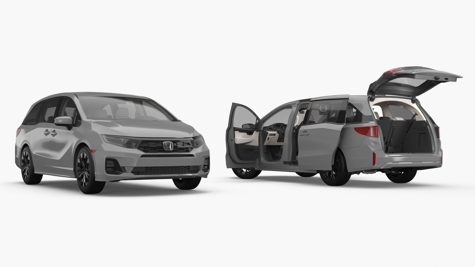 Honda Odyssey 2025 Family Minivan Silver 3D model preview