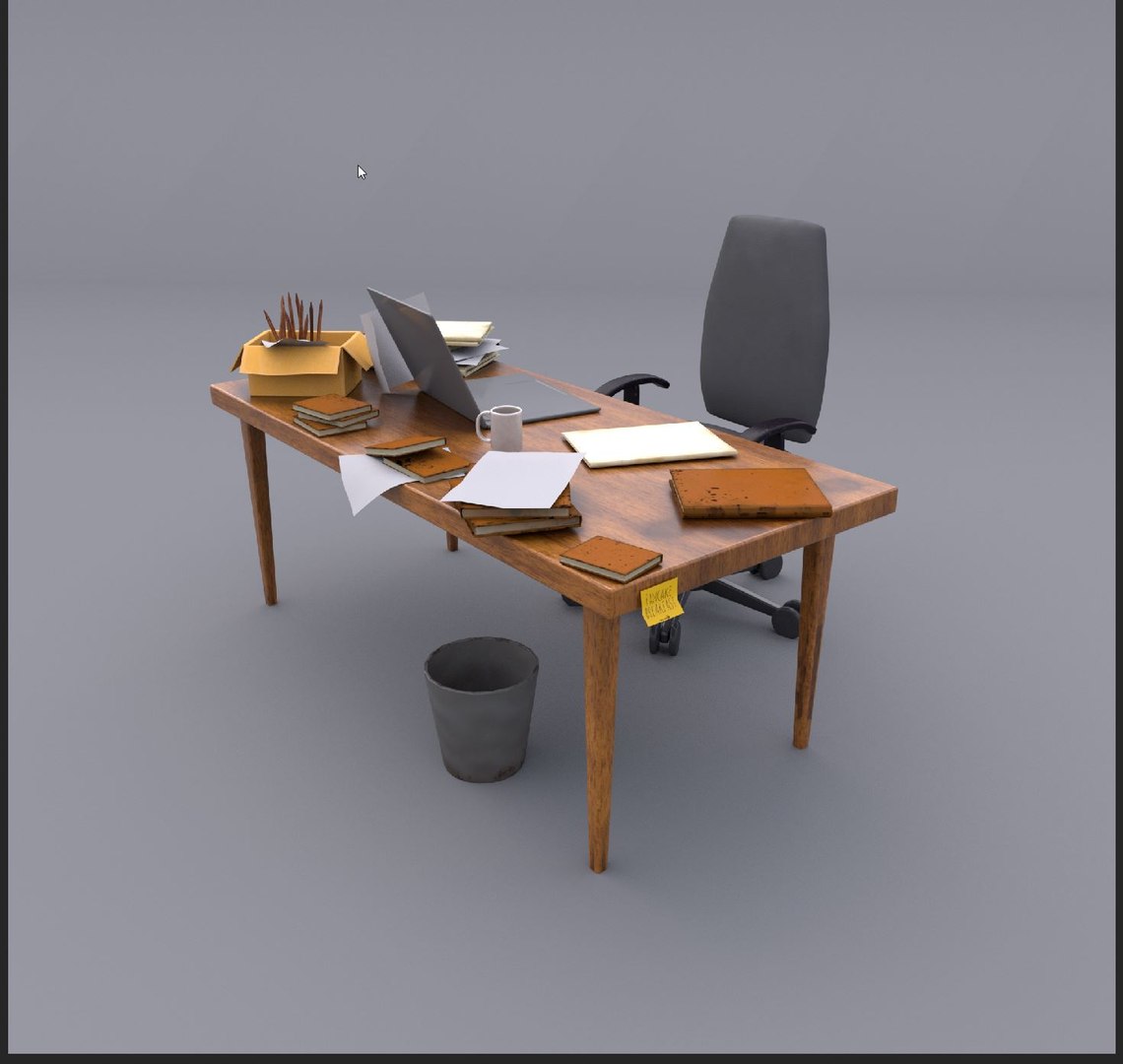 3D Work Desk Set - TurboSquid 1459280