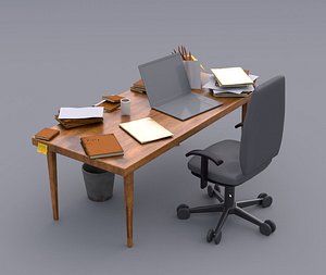 3D work desk set