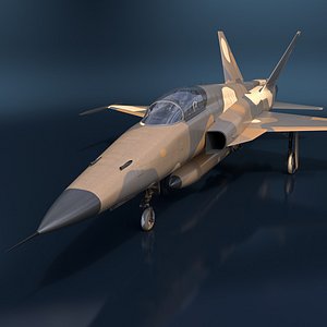 Sand Camouflaged Military Fighter Jet