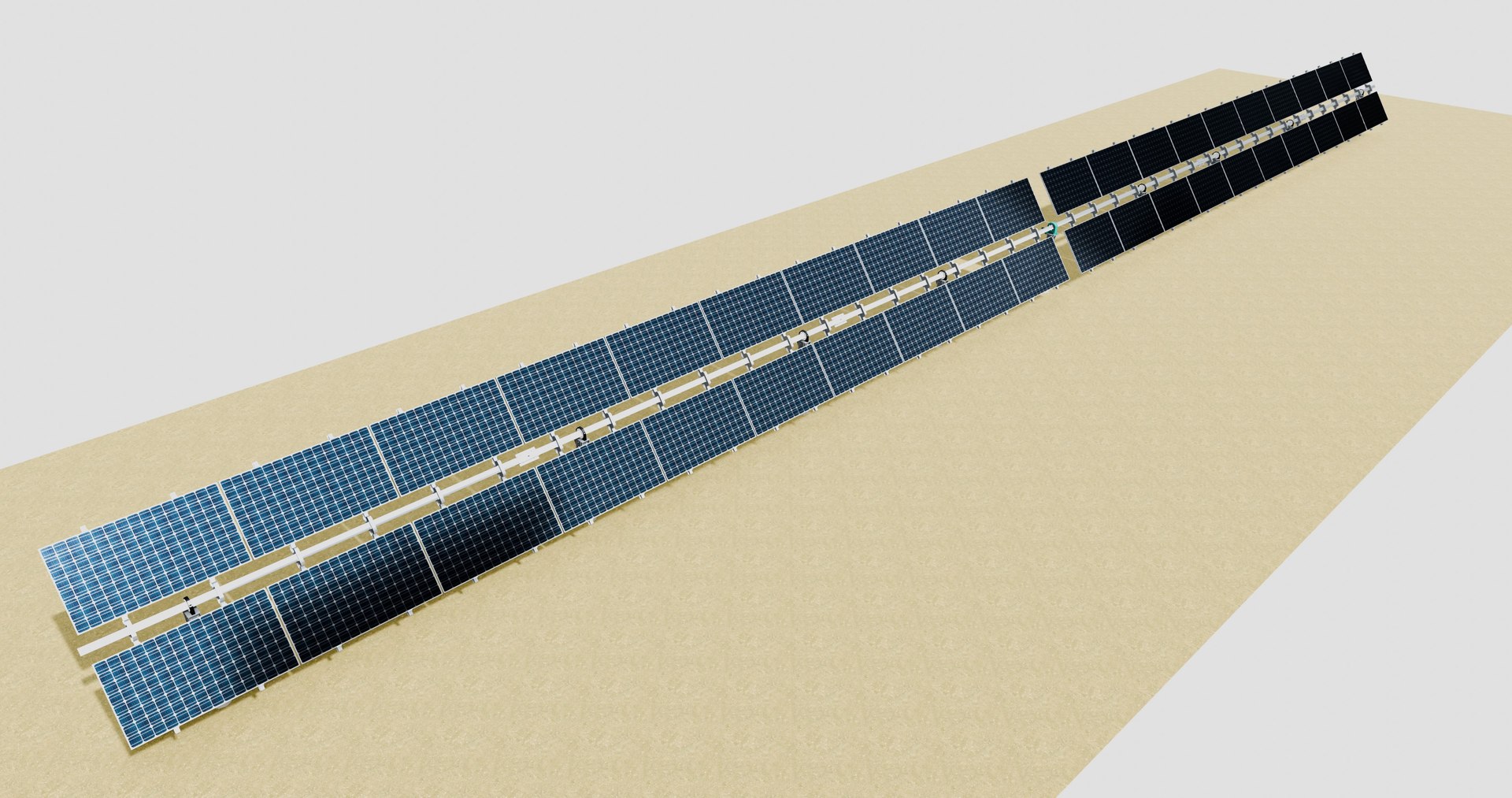 3D Solar Tracker Table 2x10x2-55-0-55 Degree Model - TurboSquid 2386491