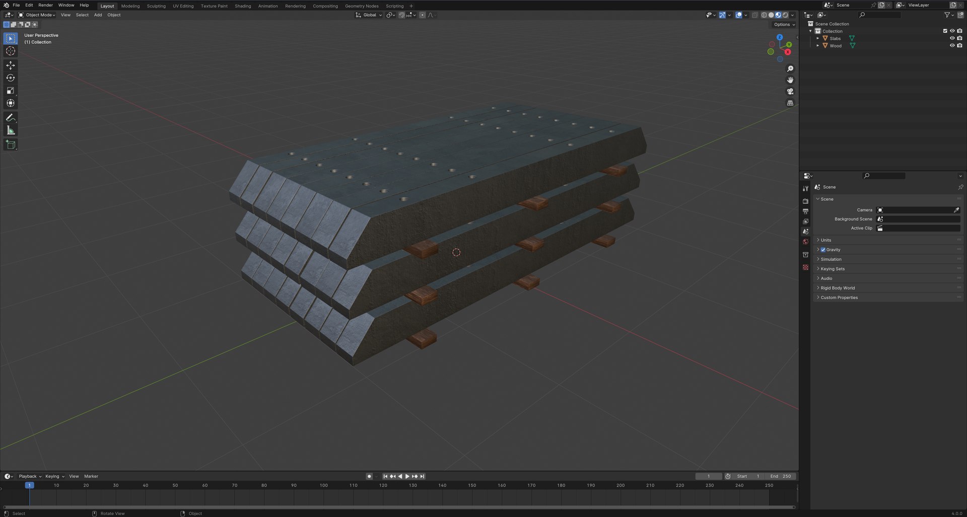 Stacked Concrete Spur Slabs 3D Model TurboSquid 2292980