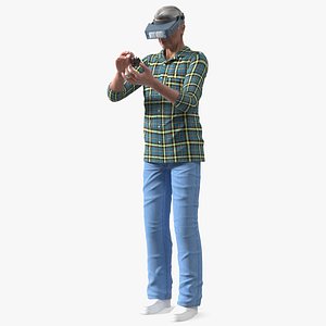 3D Man Repairing Mechanism with Optivisor Glass Binocular Rigged