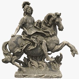 3D stone statue louis xiv