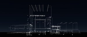 3D Electrical piping for industrial building 26i13 model