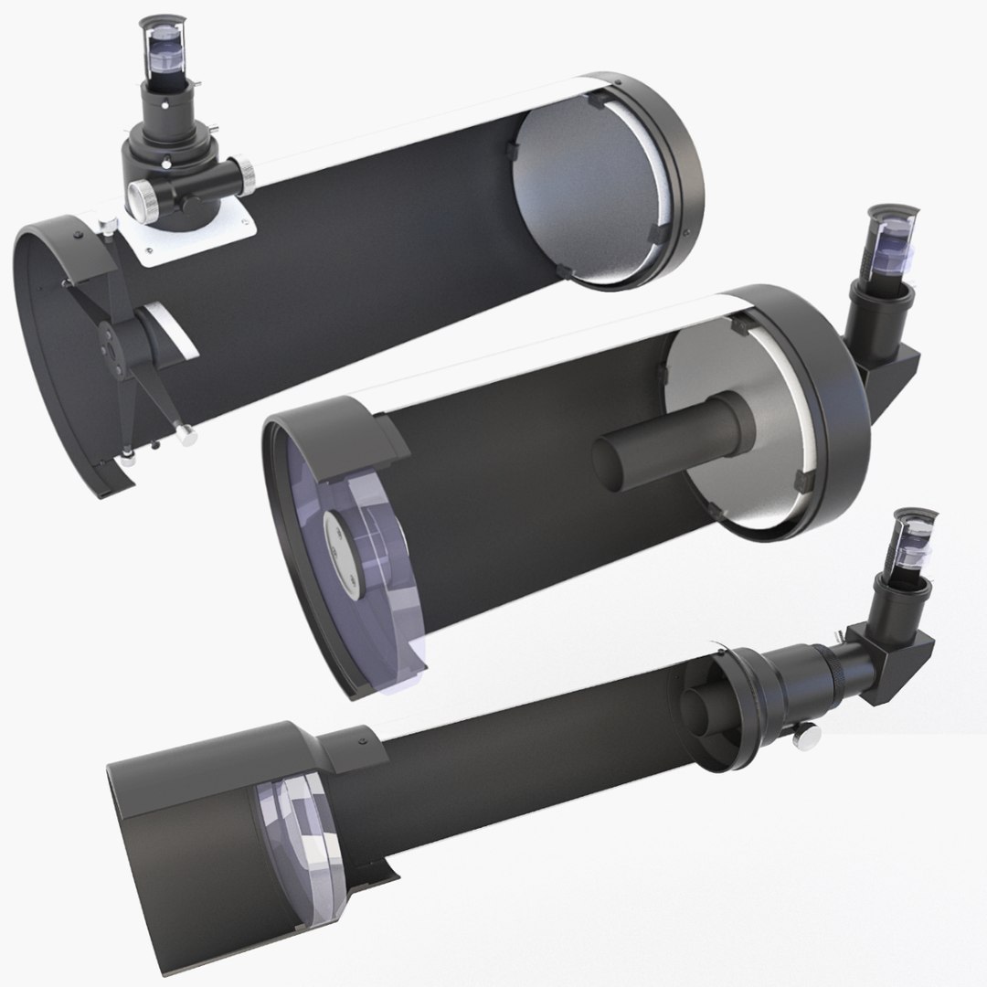Refracting Newtonian Maksutov Telescopes Cross Section V9 Model