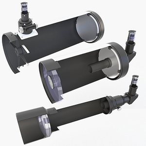 Refracting Newtonian Maksutov Telescopes Cross Section v9 model