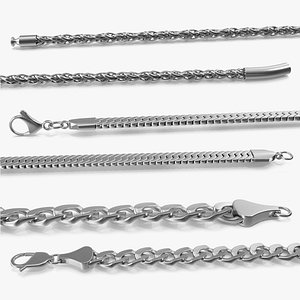 3D Silver Jewelry Chains Collection