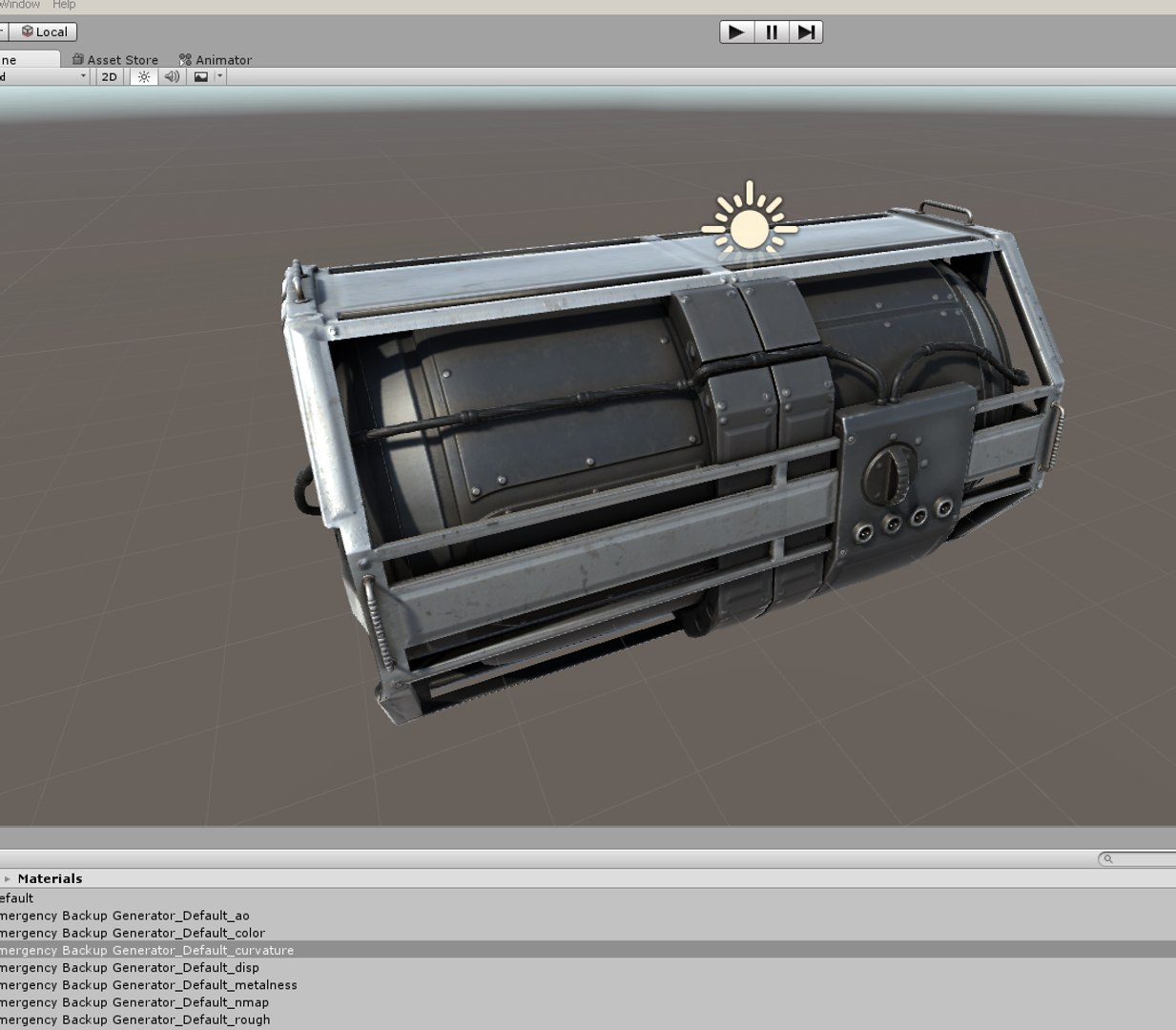 futuristic emergency backup generator 3d model