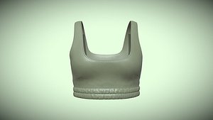 3D Girls Bralette Tops In Low Poly