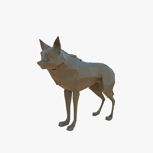 3D Wolf low poly model