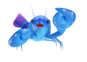 blue cray fish toon model