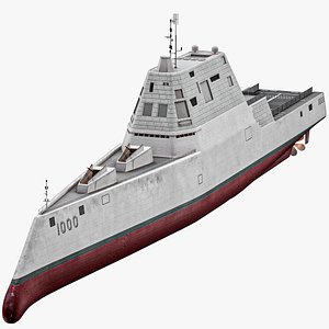 3D Zumwalt Class Destroyer DDG-1000 US Stealth Ship PBR