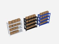 Industrial Metal Storage Shelf with Boxes