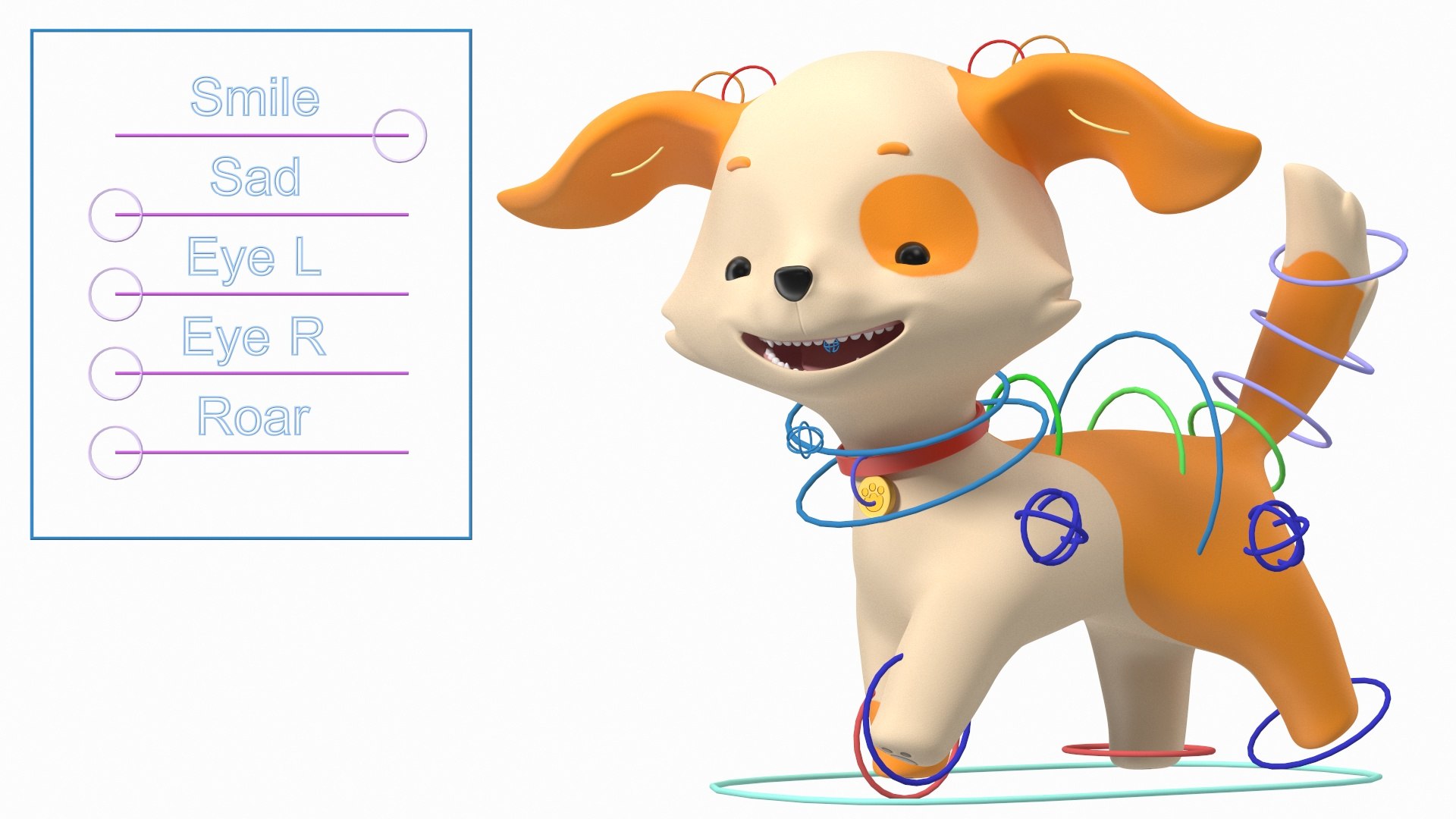 Cartoon Puppy Dog Rigged for Modo 3D model preview