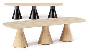 HBF Torre Soft Rectangular Conference Table 3D model