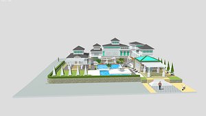 3D Luxury Hotel Garden Kit Set Modern Resort Space Modular System 3D model model