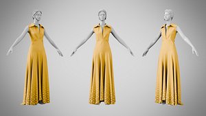 Dress 55 Amber 3D model
