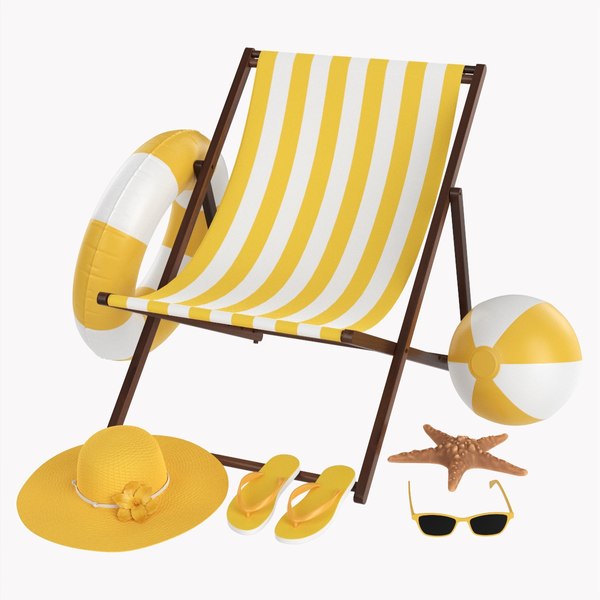 Beach composition 01 yellow 3D model