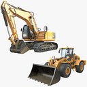 Schwere Baumaschinen – Hochwertiges 3D-Modellpaket.