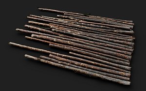 3D woodlogs ground cutted trees forest part5 top RAW scan model