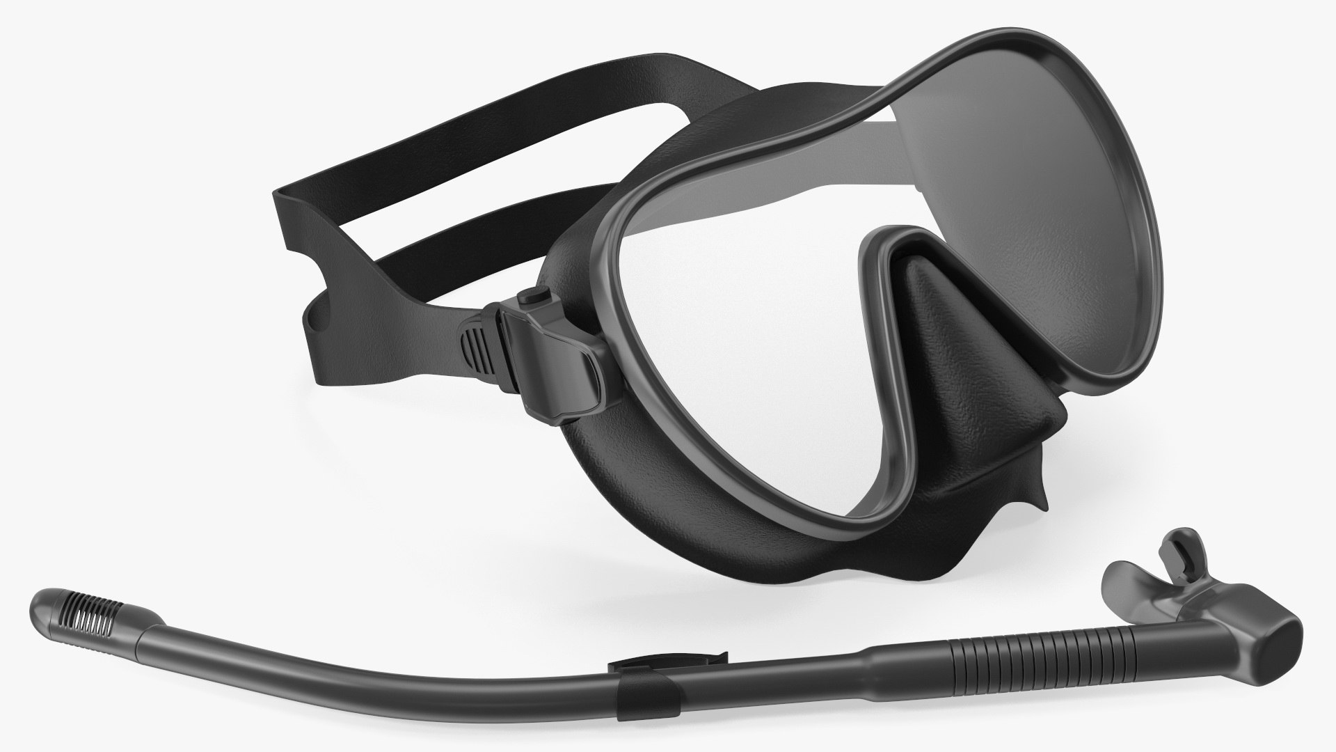 Scuba Goggles and Snorkeling Mask Tube 3D model preview
