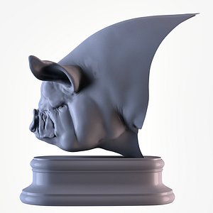 Middle White Pig Head 3D model